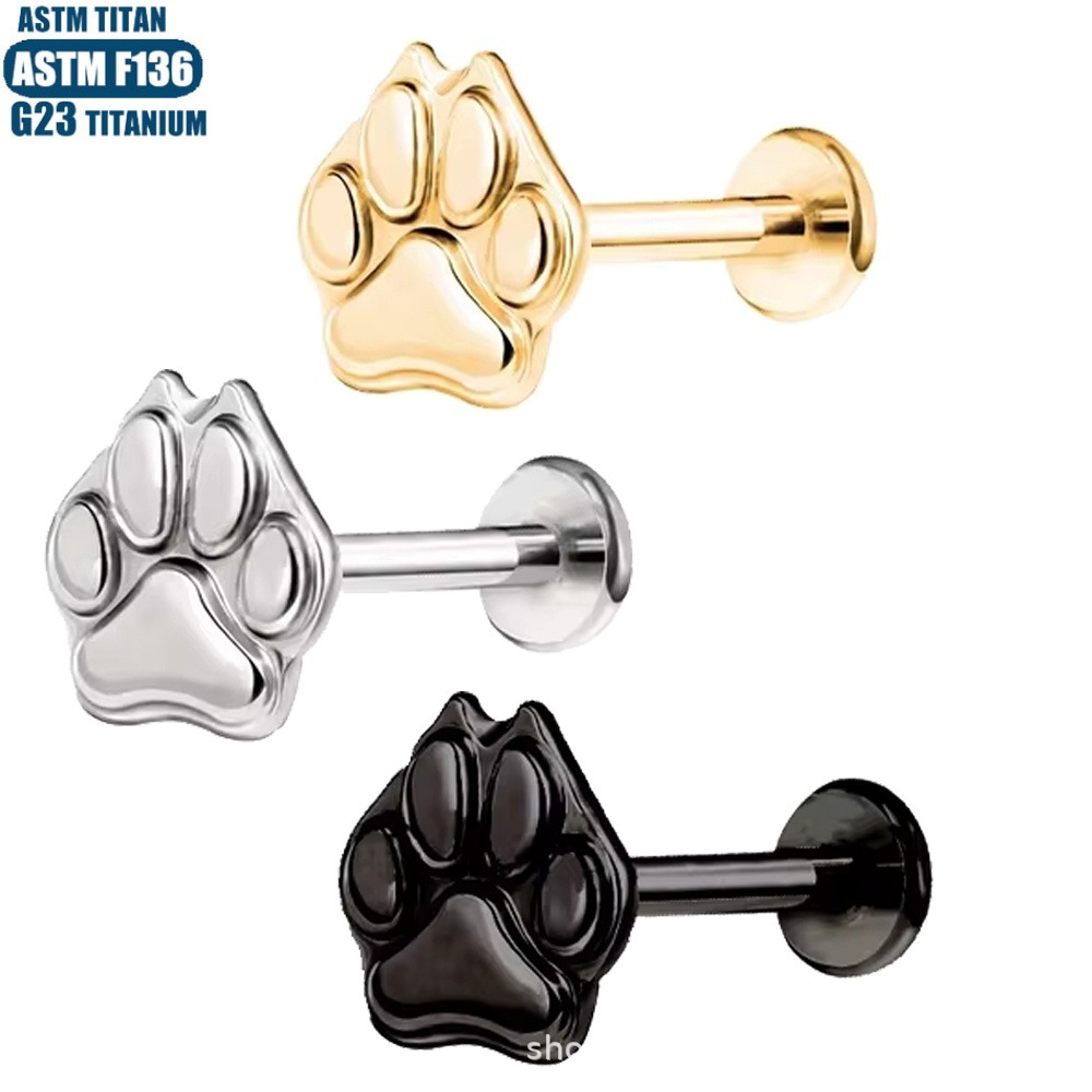 F136 Titanium Alloy Lip Ring Small Ear Nail Thread Inner Tooth Ear Bone Nail Tragus Piercing Earring Cartilage Ring Snake Lip Nail detail image 18