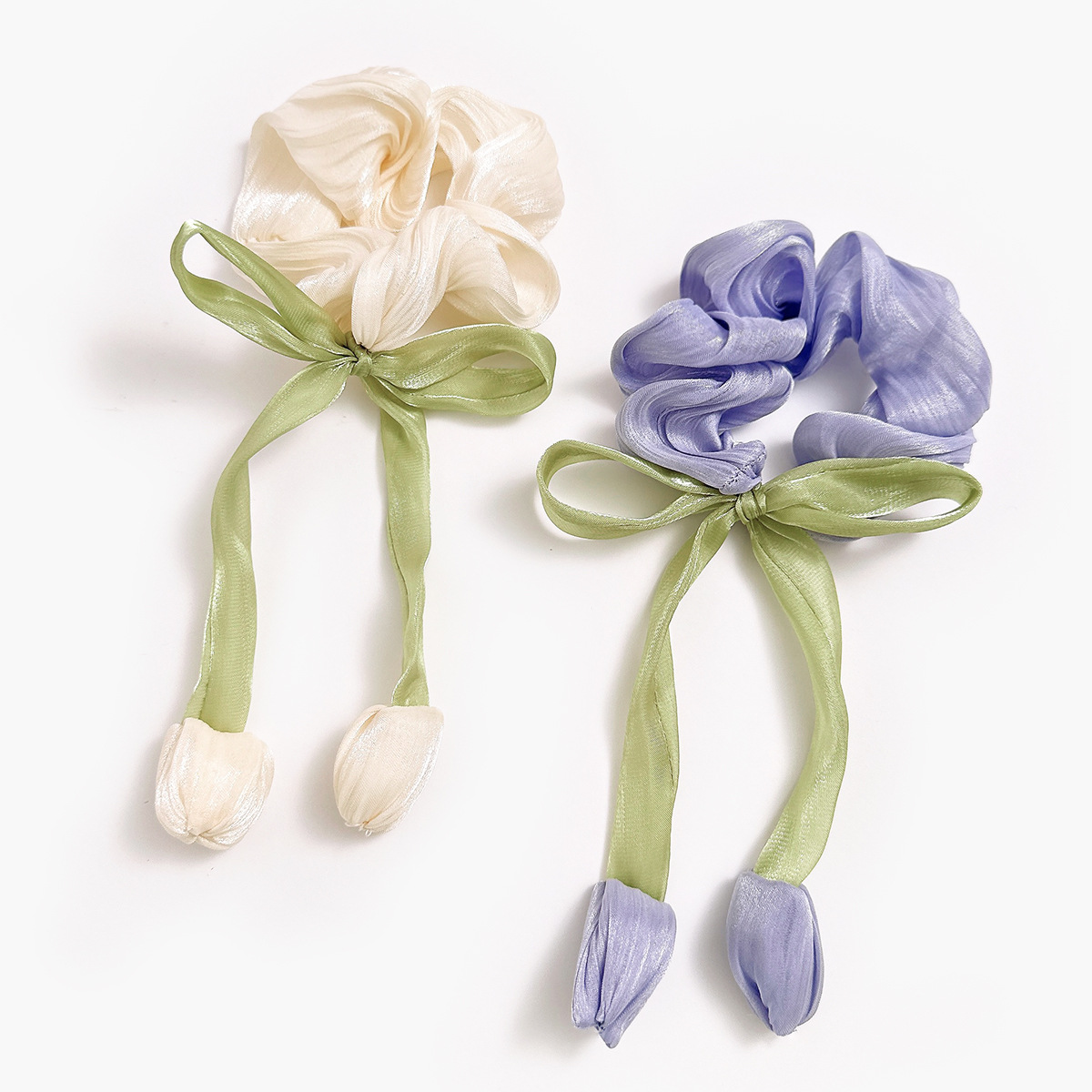 20g Weight Hair Tie Hair Accessories Type 1 Piece, 1 Set Quantity Holiday, Street Occasion Cloth Material tulips Pattern All Seasons Season Women's Gender Cute, Pastoral Style Cute Pastoral Women's Tulips Cloth Hair Tie 10