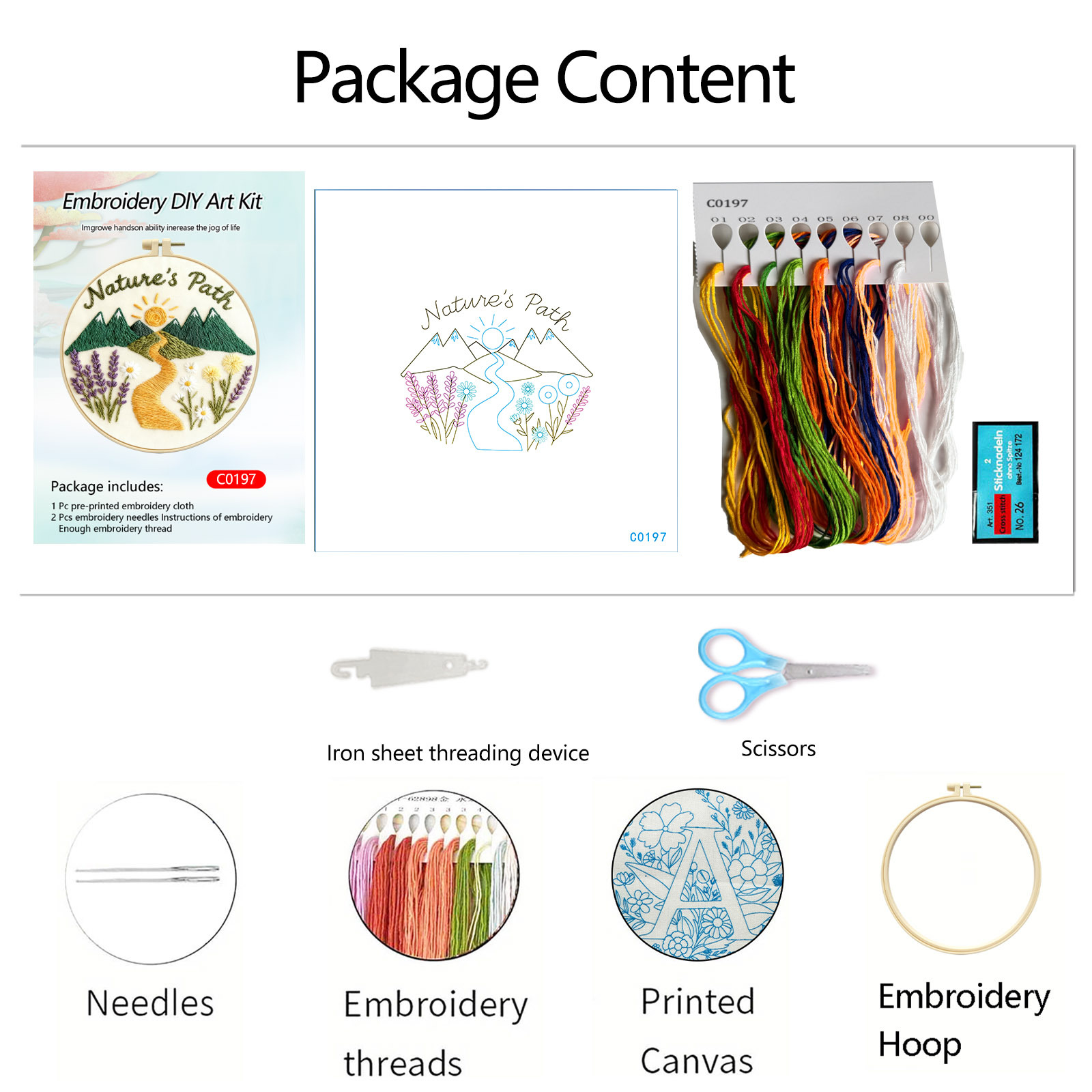 Transfronterizos originales frescos paquetes de materiales de bordado natural camino diy bordado a mano para principiantes adornos creativos