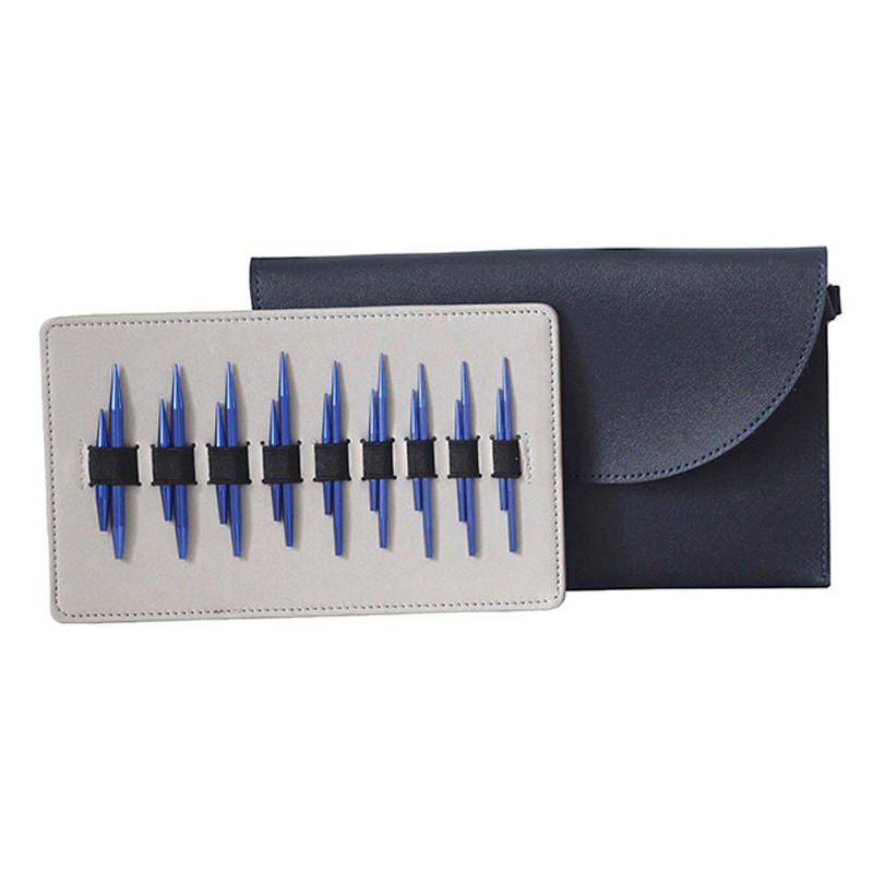 5 + 8 aguja de manga azul alúmina desmontable aguja de anillo conjunto intercambiable herramienta de tejido de aguja de suéter