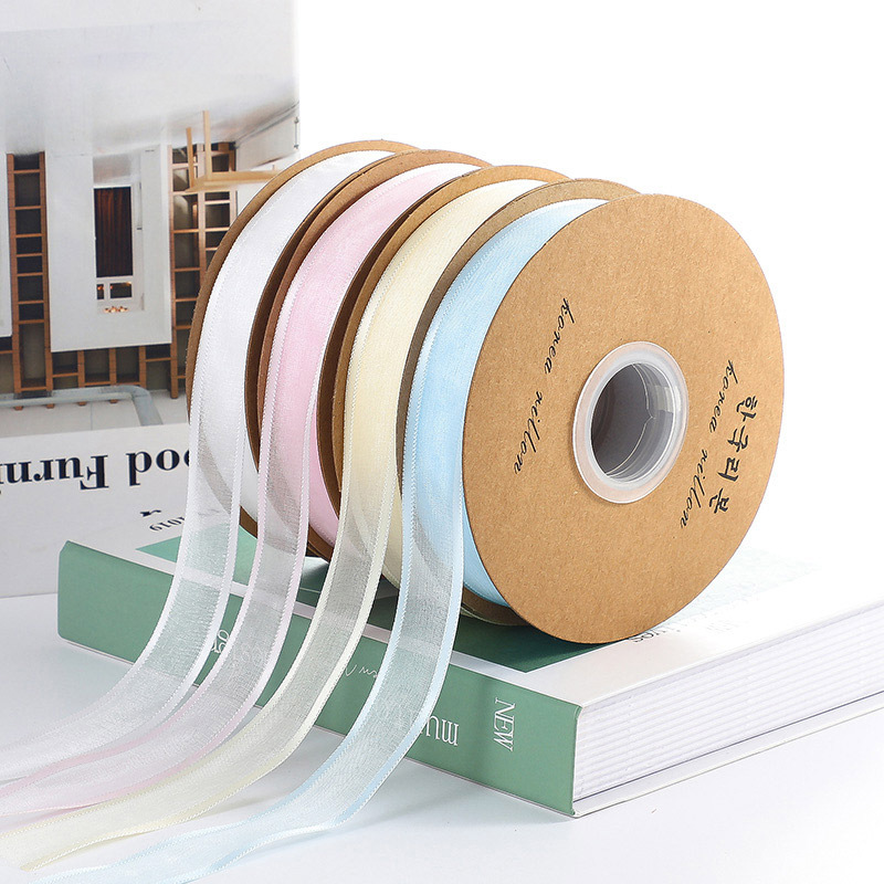 2,5 cm borde ancho hilo de nieve regalo embalaje cinta Ropa Accesorios cinta al por mayor flor embalaje cinta personalización