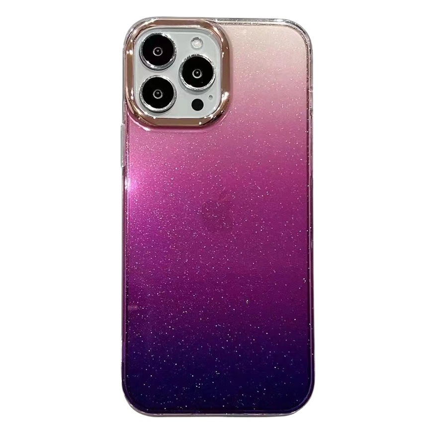 Funda para teléfono móvil Apple 17PROMAX de un solo color, funda protectora acrílica creativa con brillo degradado para iPhone 14/15