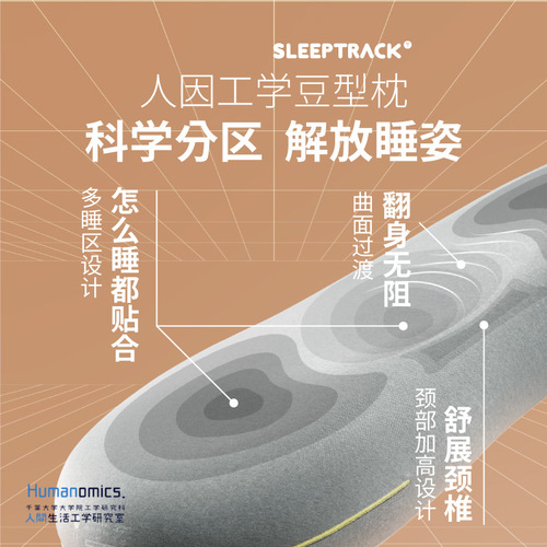 T9J5 [Pillow Core Only] Cotton Bean Pillow Cervical Memory Foam Single Pillow 3D Curve Design Decompression Pillow