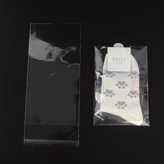 Clear bag for socks, made of OPP high-transparency material, comes with self-adhesive, rectangular, starts with a minimum order of one, self-sealing bag.