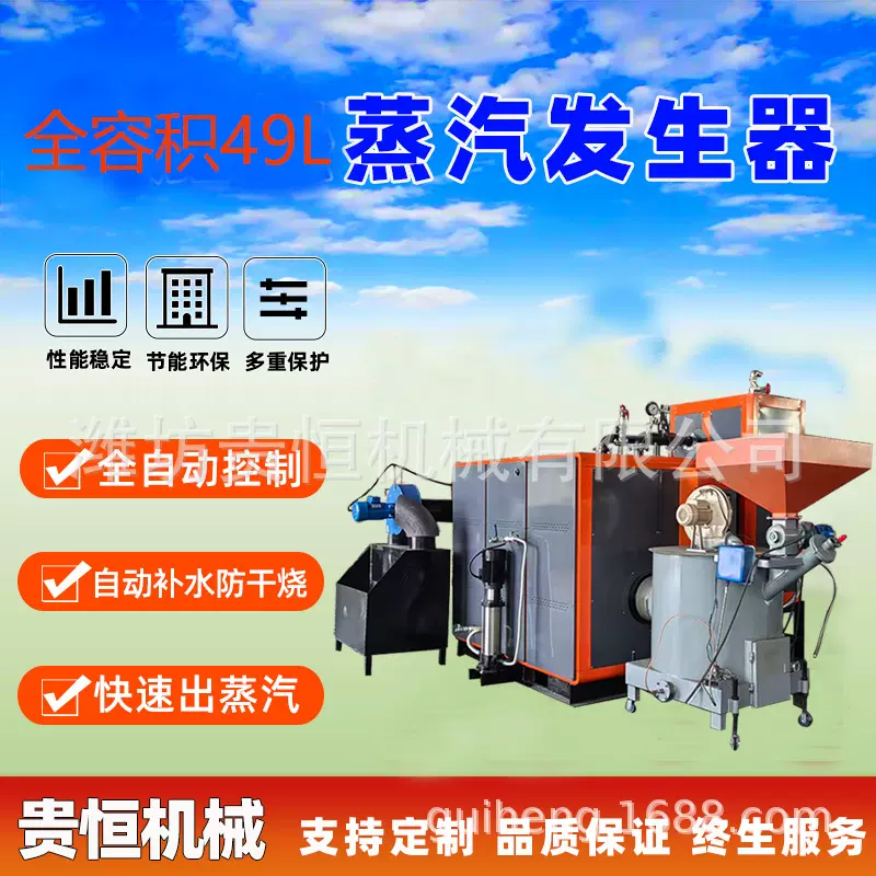 全容积两用49L生物质蒸汽发生器 服装洗涤熨烫配套1.0吨蒸汽锅炉
