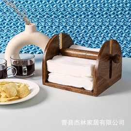 木质纸巾架西餐厅装饰压纸器餐巾纸收纳架客厅抽纸盒可拆卸纸巾架