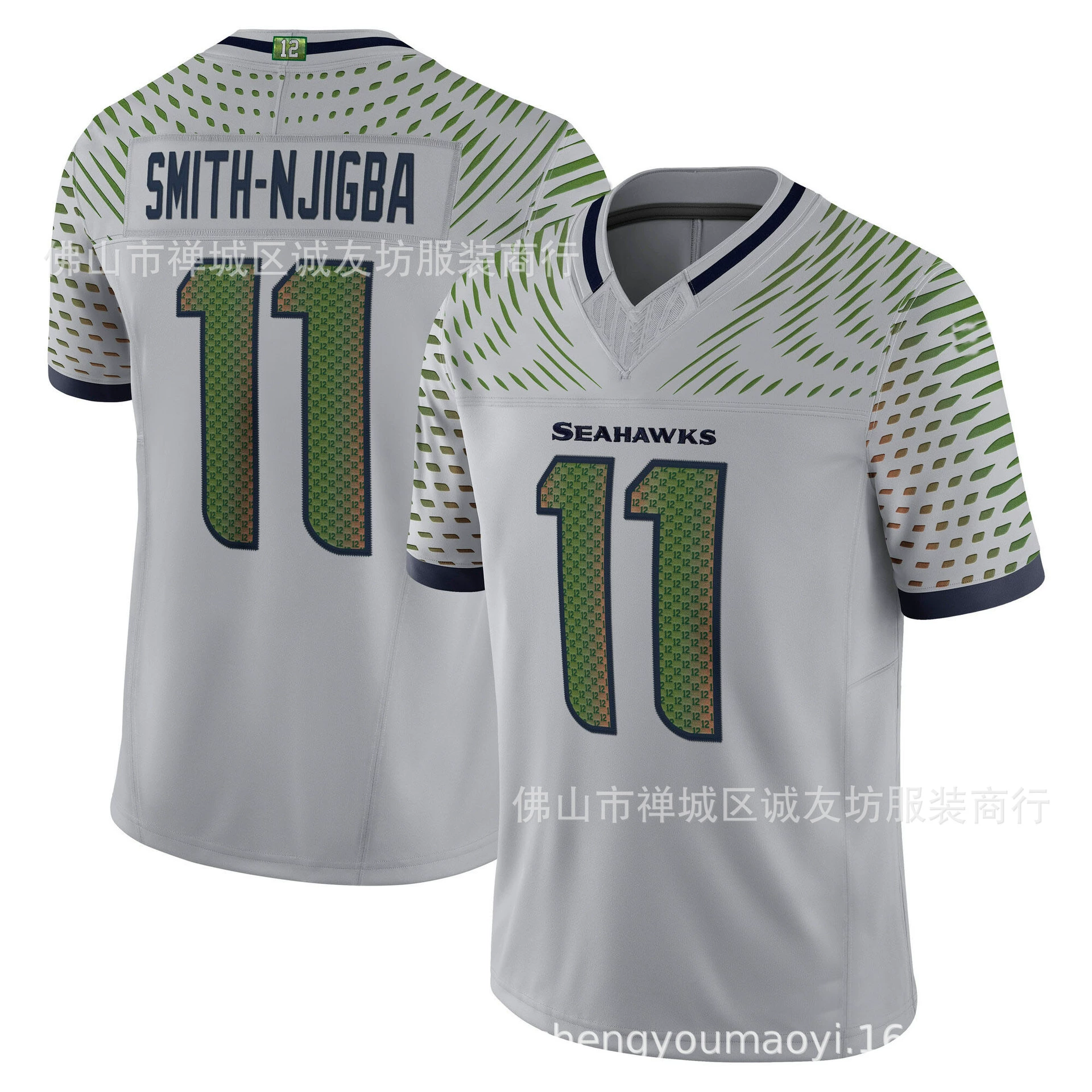 Football Jersey Embroidery Seahawks 11 Blue Retro Smith-Njigba Jersey Dropshipping Ebay