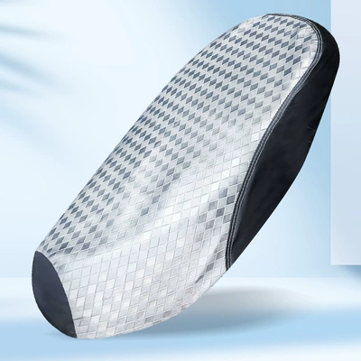 Suitable for Suzuki Uy125/Uu/Ue/Us Seat Cushion Cover Waterproof Sun Protection Leather Seat Cushion Cover Motorcycle Modification Accessories (Electric car cushion) - double-needle-side-wing-style-silver-trumpet50-55