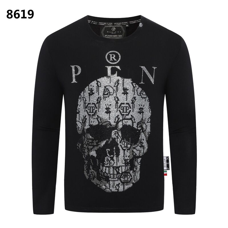Philip Plann's New Autumn and Winter Men's Sweatshirt, European and American Street Fashion, Rhinestone Skull Round-Neck Casual Sweatshirt for Trendy Men Philip Plann's New Autumn and Winter Men's Sweatshirt, European and American Street Fashion, Rhinestone Skull Round-Neck Casual Sweatshirt for Trendy Men