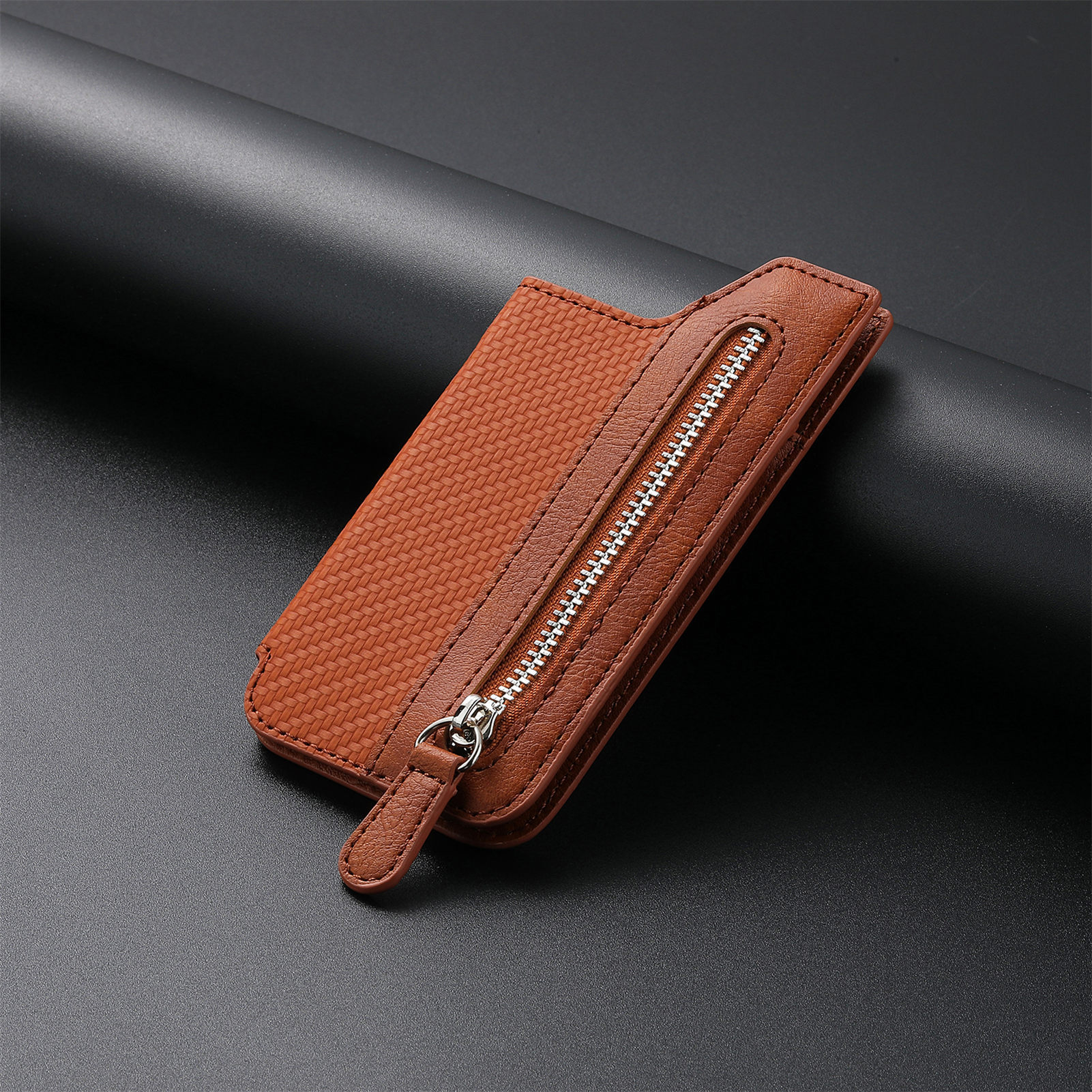 Unisex Solid Color Pu Leather Zipper Card Holder display picture 6