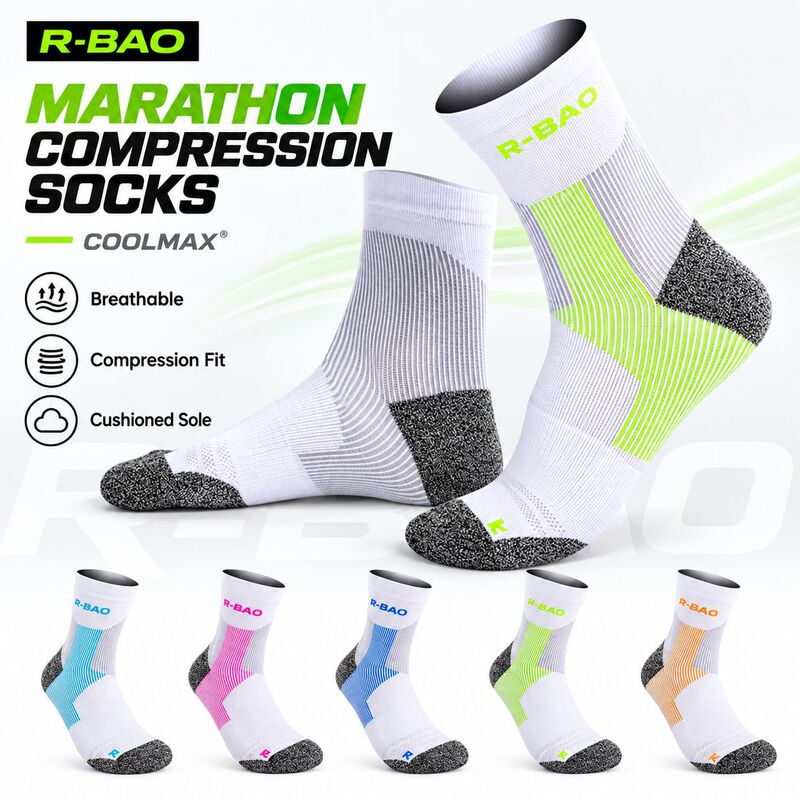 Mid-tube Professional Running Socks coolmax Moisture Wicking Men's and Women's Sports Ankle Protection Marathon Sports Compression Socks Mid-tube Professional Running Socks coolmax Moisture Wicking Men's and Women's Sports Ankle Protection Marathon Sports Compression Socks