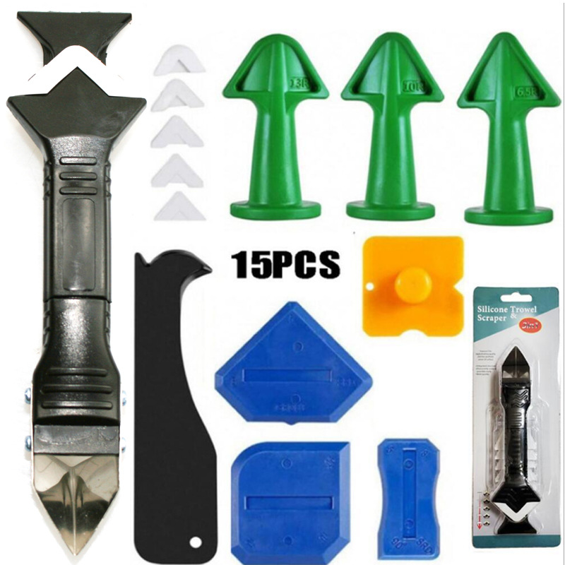 15 피스 세트 (3 녹색 고무 입 흰색 오래된 물집 3 1 금속 스크레이퍼 1 6 소프트 헤드 1 옐로우 스크레이퍼 4 음과 양 앵글 스크레이퍼) * 0.225