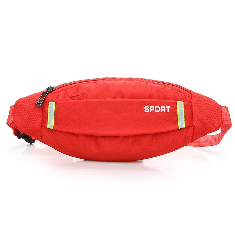 Manufacturer Wholesale Ultra-Light Invisible Waist Bag with Reflective Strips, Nylon Waist Bag for Casual Sports, Men's and Women's Waist Bag with Earphone Hole