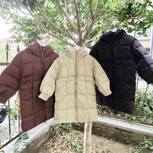 贝哆哈儿童羽绒服中小童中长款鹅绒连帽冬季保暖男童女童羽绒外套