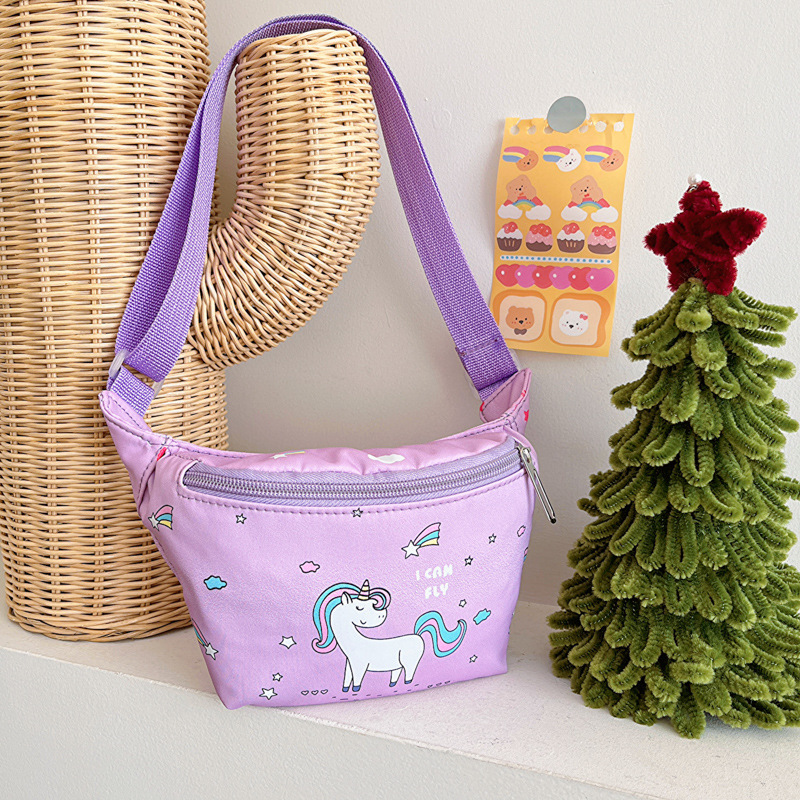 Bolsas de niños al por mayor transfronterizas de dibujos animados dinosaurios unicornios bolsas de pecho para niñas nuevas lindas bolsas de cintura para bebés