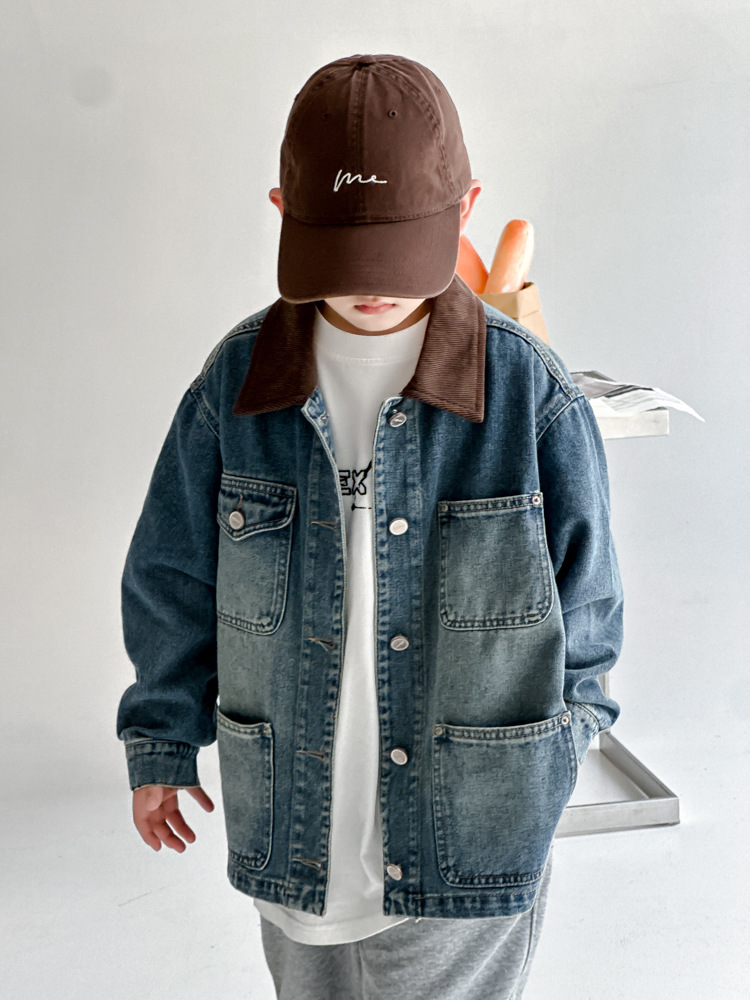 Spring denim children's autumn jacket for boys