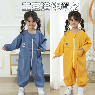 Children's one-piece coverall outer wear anti-dirty crawling clothes baby one-piece waterproof coverall body waterproof