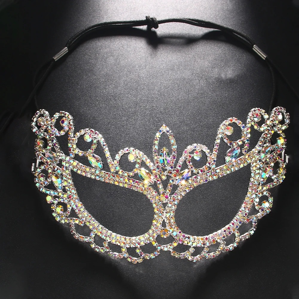 Europa y los Estados Unidos nueva máscara hueca de color temperamento máscara de diamante accesorios de moda máscara femenina