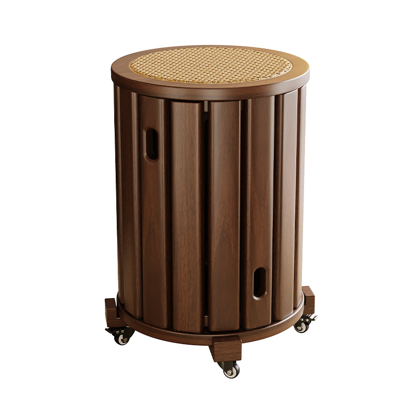 Taburete de madera sólida casera apilable taburete de tela de caña taburete de comedor taburete redondo taburete de estilo medieval taburete de pila taburete de reserva taburete combinado image 6