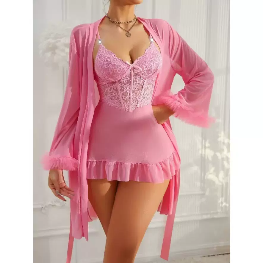 跨境外贸速卖通新款热销家居服女舒适柔软性感诱惑睡衣睡裙套装