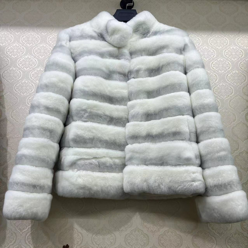 Internet Celebrity Fashion Rex Rabbit Fur Coat Women's Autumn and Winter Thickened Fur Fur One-Piece Women's Clothing Totoro Short
