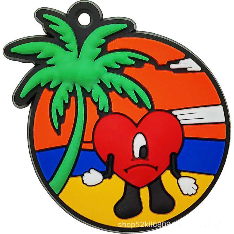 New Cartoon Bad Bunny Keychain Creative Cute Gift Pendant Accessories Pvc Material Factory Direct Sales