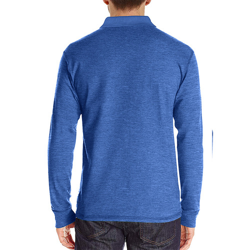 Men's Long-Sleeve Business POLO Shirt T-Shirt European and American Style Top P-Neck
