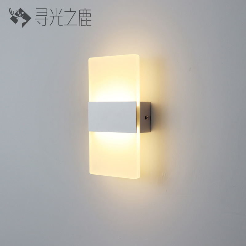 Lámpara de pared de acrílico LED simple lámpara de noche dormitorio salón Hotel pasillo LED iluminación de ingeniería