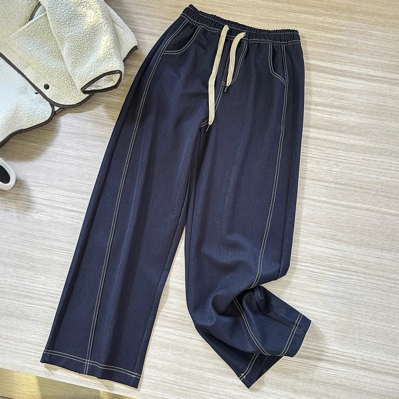 Trendy! 600g Three-Dimensional Cut Curved Knife Banana Pants Wide-Leg Loose Women's Jeans
