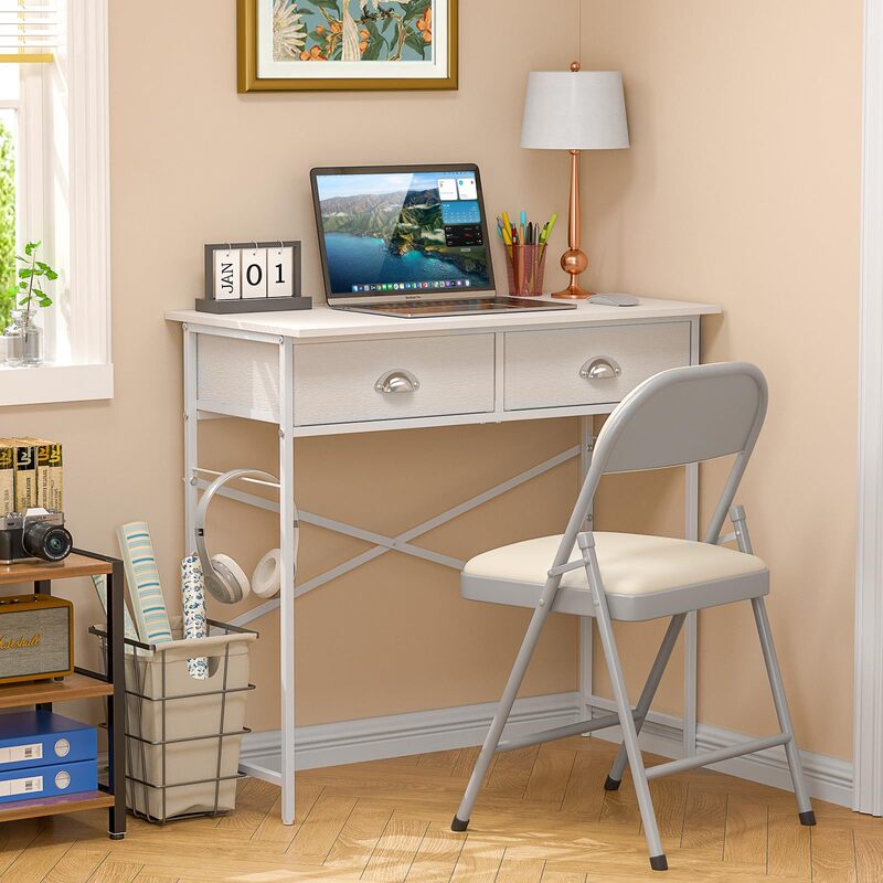 Factory Hot-Selling Small Computer Desk, Suitable for Small Spaces, Simple Design, with 2 Fabric Drawers Factory Hot-Selling Small Computer Desk, Suitable for Small Spaces, Simple Design, with 2 Fabric Drawers