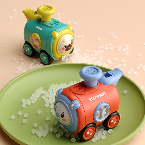 New Press-Return Inertia Toy Car for Boys, Small Train with Whistle, Durable, Children's Cartoon Car, Educational Toy