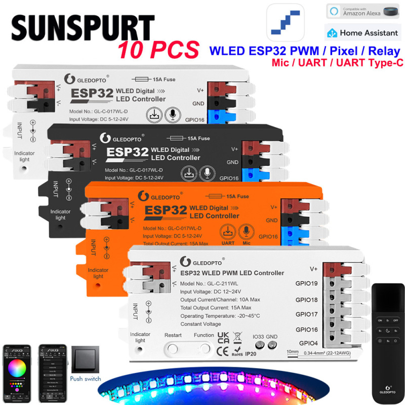 Glade ESP32WLED Phantom Colorful Controller Supports WS2811/12B SK6812RGBCCT Strip Glade ESP32WLED Phantom Colorful Controller Supports WS2811/12B SK6812RGBCCT Strip