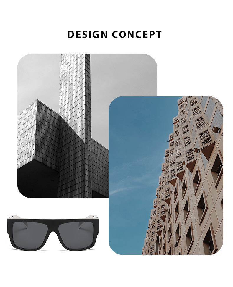 60g Weight Full Frame Glasses Structure Sunglasses Classification Ac, UV400 Protection Lens Material Square Glasses Style Party, Street Occasion Geometric Pattern Unisex Gender IG Style, Punk Style Grey, Black Color IG Style Punk Geometric Ac UV400 Protection Square Full Frame Men's Sunglasses 1