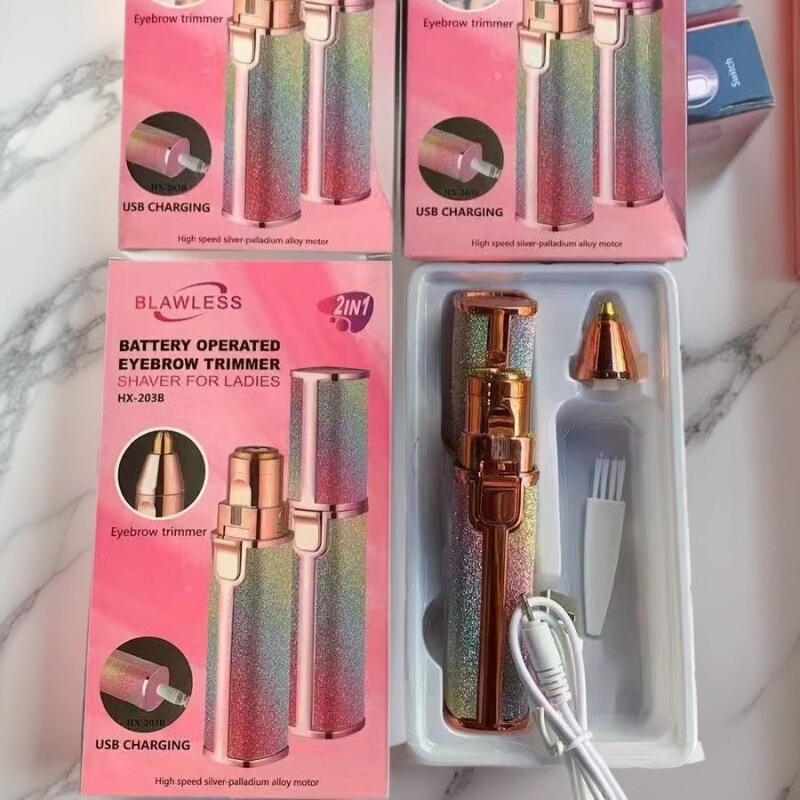 Lipstick-Shaped Electric Eyebrow Trimmer, Women's Hair Removal Device, USB Rechargeable Mini Hair Removal Tool, Depilator
