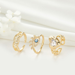 Kang Sang-na Western and Eastern Cross-border New Open Ring, Unique Ins Style Cold Style High-end Sense Devil's Eye Ring