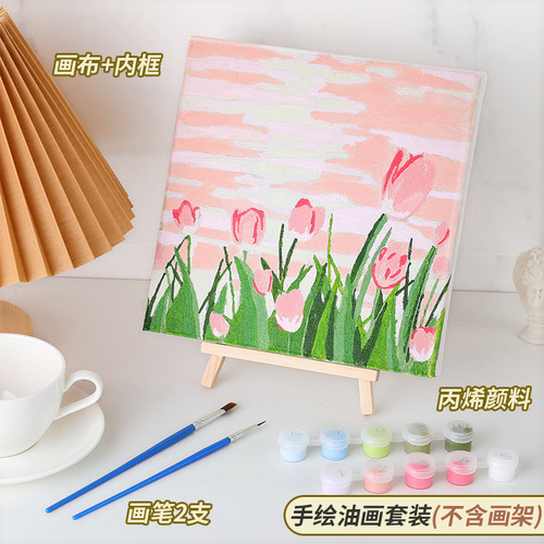Digital oil painting diy coloring children's cartoon animation landscape oil painting healing filling painting coloring handmade