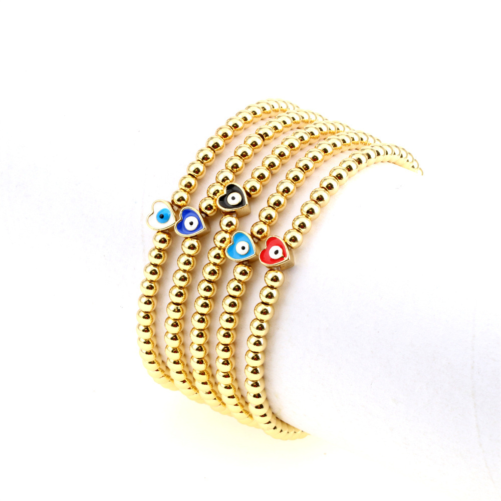 Fashion Heart Shape Copper Enamel Bracelets 1 Piece