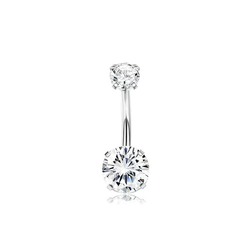 Zirkon Bauchnabelpiercing Aus Edelstahl Vier-kralle Gefasst_voghion.com