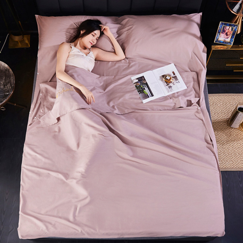 Cotton hotel de algodón puro artefacto sucio saco de dormir vacío 100 algodón para viajes de negocios sábanas funda edredón verano portátil image 16