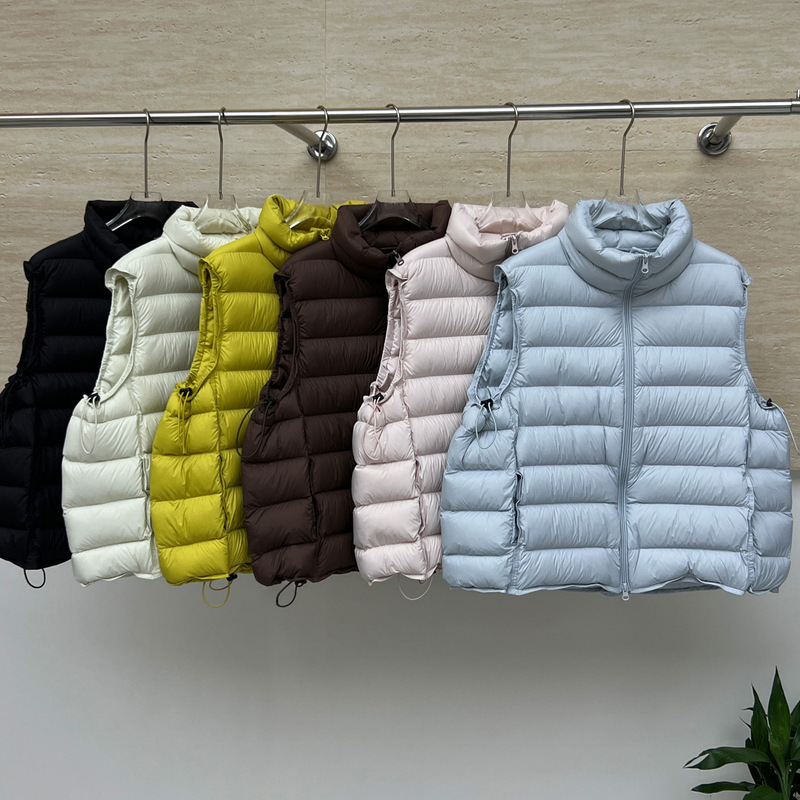 90 White Duck down Rib down Vest Women's Short 2025 Autumn and Winter New Korean Style Loose Stand-Up Collar Super Nice Vest