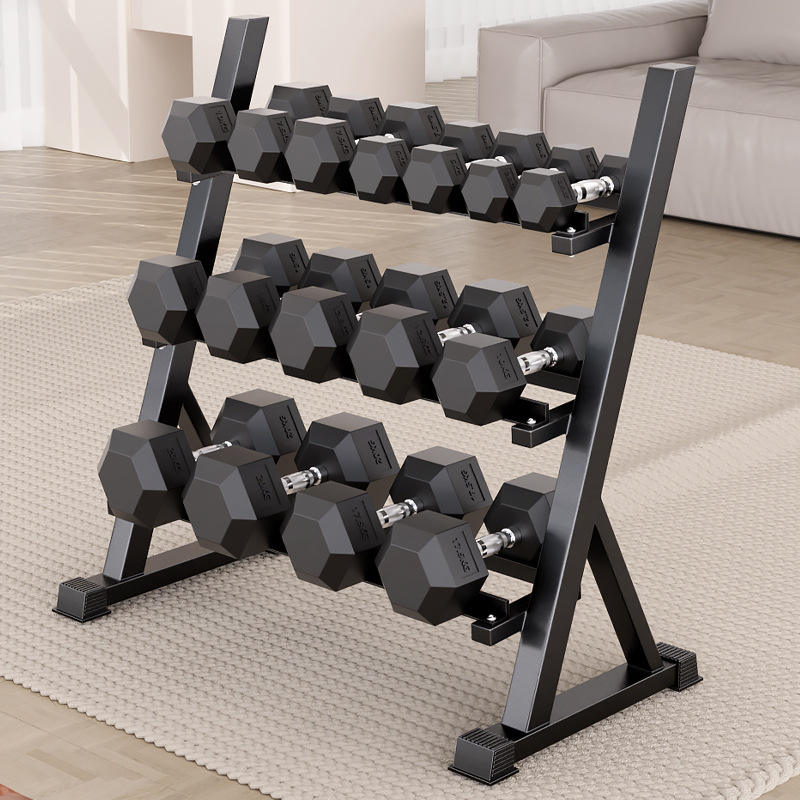 Mancuerna hombres Fitness equipo para el hogar hervidor hembra campana brazo entrenamiento muscular un par de hexagonal recubierto de goma Yaling traje dormitorio estudiante image 3