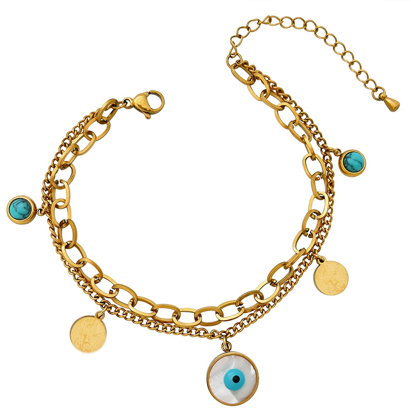 Fashion Devilu0027S Eye Titanium Steel Plating Bracelets 1 Piece