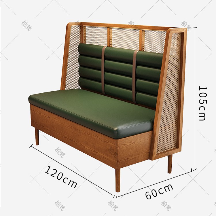 Sofá de restaurante temático Hotpot de madera sólida de caña mesa y silla de caña combinación de restaurantes muebles comerciales