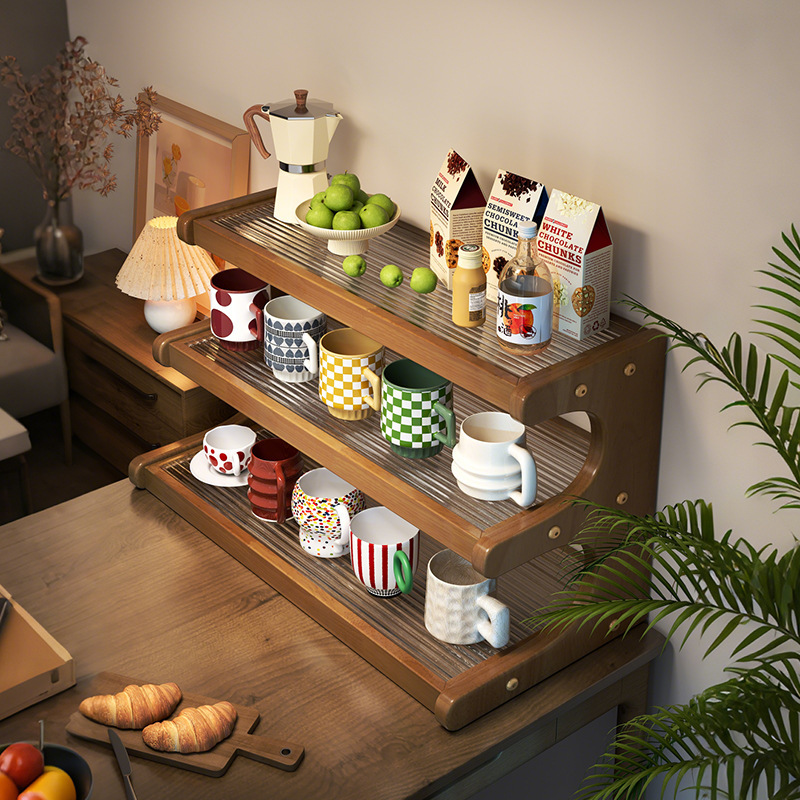 Taza acrílica de madera sólida Taza de almacenamiento Taza de agua Taza de mesa de café Taza de mesa de