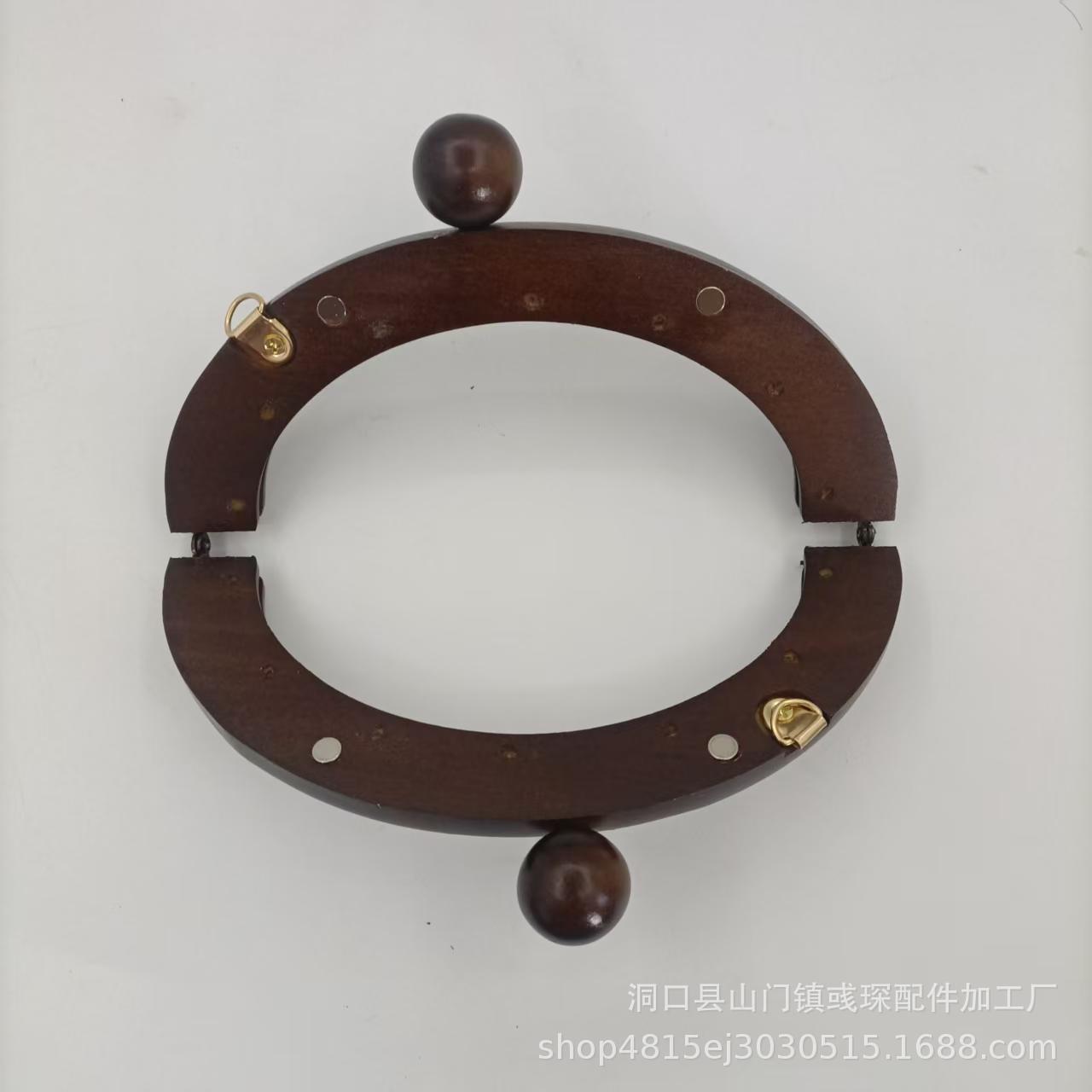 Manufacturer Wholesale Luggage Solid Wood Handbag Accessories Small Semi-Circular Wooden Clasp Wooden Frame Wooden Handle DIY Handmade
