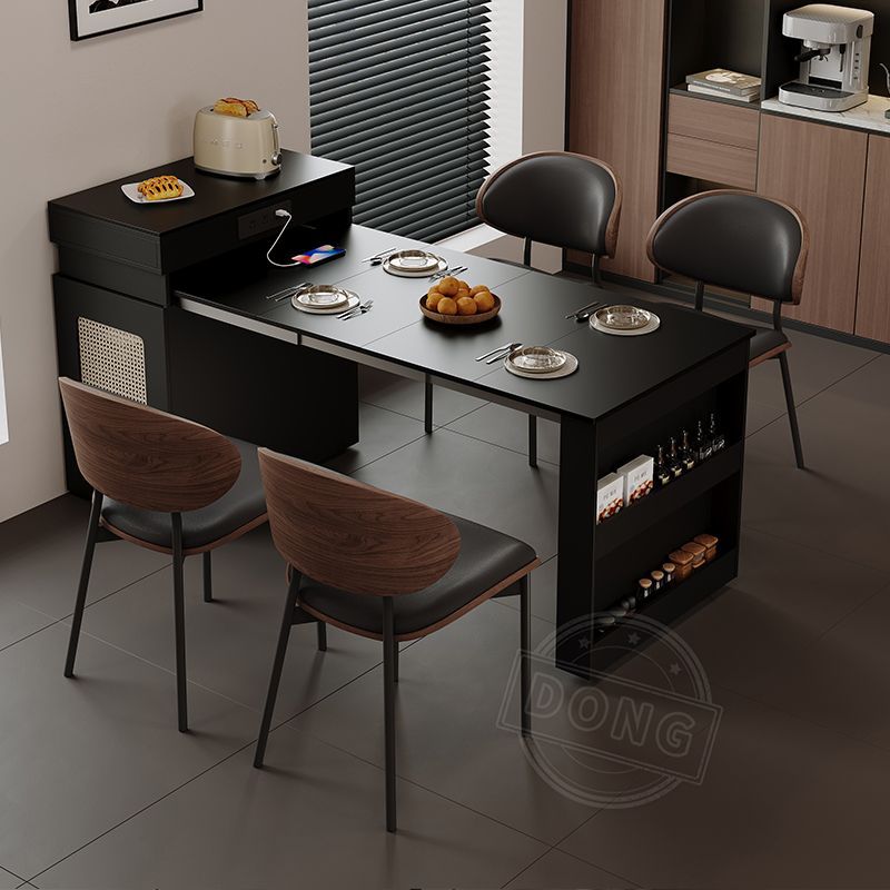 Mesa de comedor de madera sólida simple multifuncional nueva mesa de comedor telescópica doméstica totalmente plegable