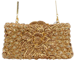 Flower diamond dinner bag cross-border foreign trade rhinestone clutch European and American banquet full diamond clutch bag dress bag women's bag