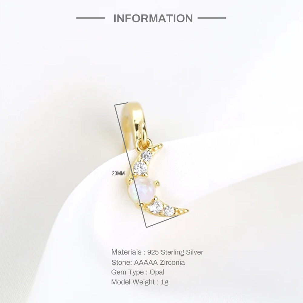 1 Pièce Argent Sterling 925 Soleil Star Lune Zircon Boucles D'oreilles display picture 3