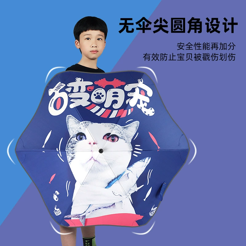 Детский Солнечный зонт из винилового волокна, Сверхлегкий, с длинной ручкой, безопасный детский зонт, полный ручной зонтик принцессы с прямой ручкой для учеников начальной школы