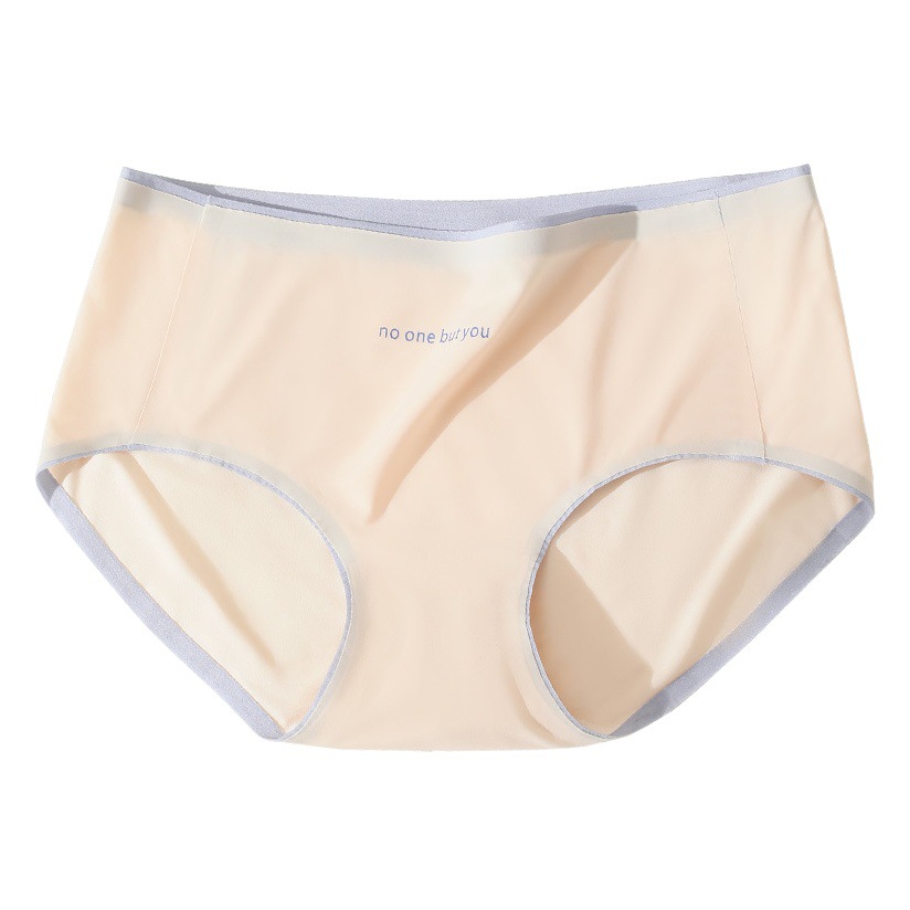 Ropa interior de seda de hielo de verano de las mujeres delgada de algodón puro transpirable entrepierna sin costuras de cintura media triángulo pantalones cortos cabeza estilo deportivo ropa interior de niña